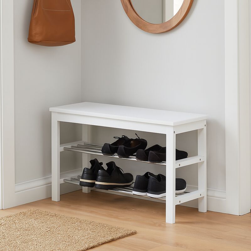 Lidia eteispenkki kenkätelineellä valkoinen/kromi